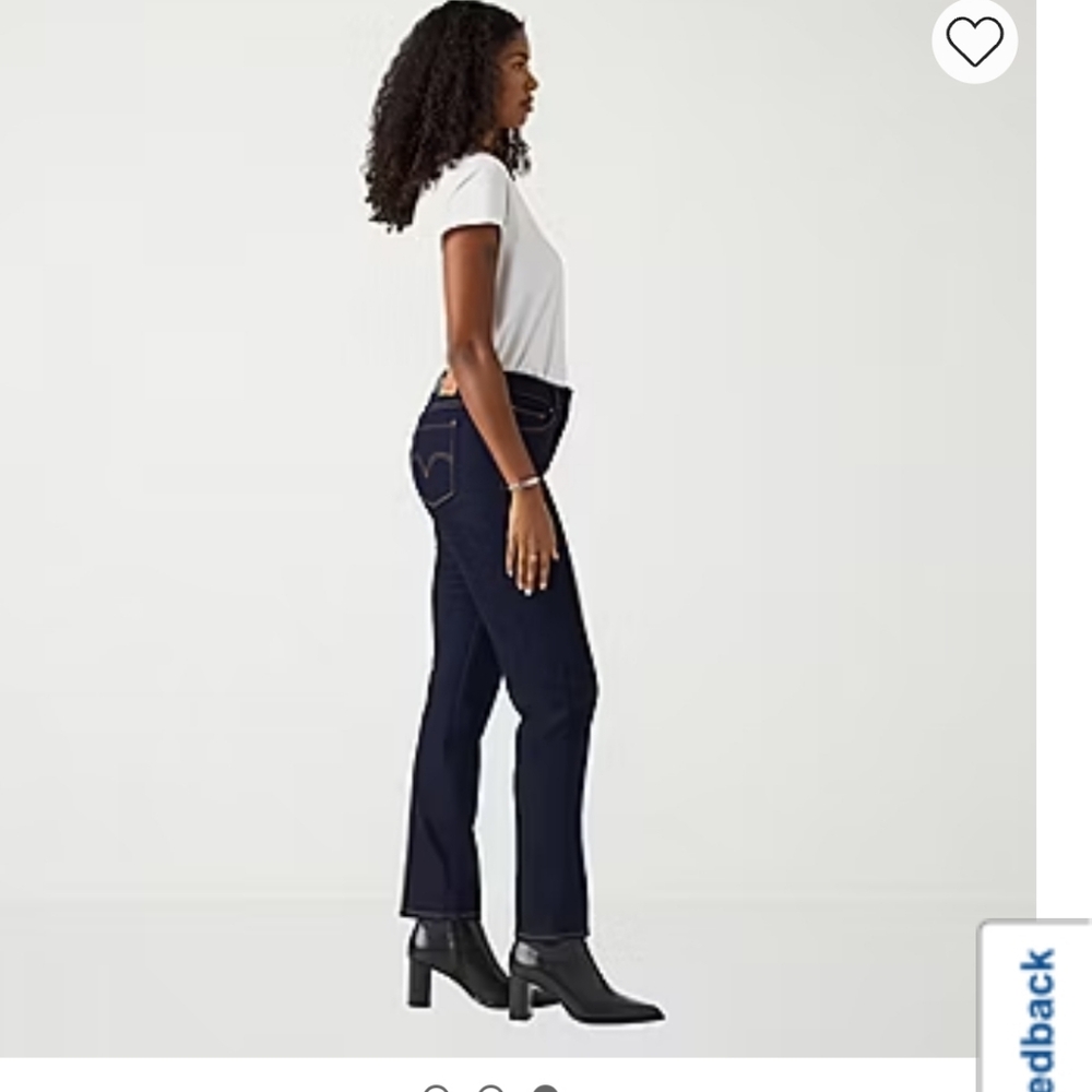 Levis Women Classic Straight Leg Jeans Burgundy Pants Size 16 - Picture 4 of 6